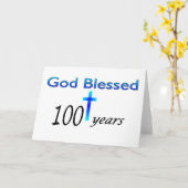Carte Dieu béni 100 ans cadeau d'anniversaire (Fleur jaune)