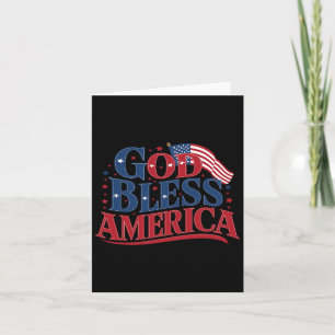 Carte Dieu Béni Amérique Usa Drapeau 4 juillet Patriotiq