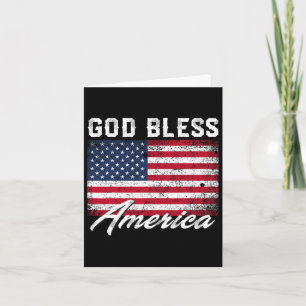 Carte Dieu Béni Amérique Usa Drapeau 4 juillet Patriotiq