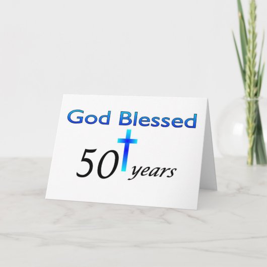 Carte Dieu béni cadeau d'anniversaire de 50 ans (Devant)