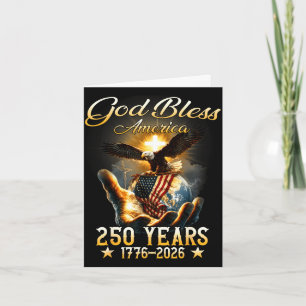 Carte Dieu bénisse l'Amérique 250 ans chrétien patriotiq