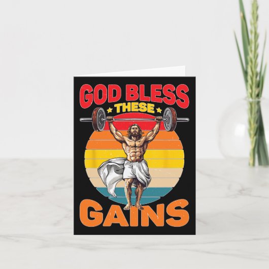 Carte Dieu Bénit Ces Gains Musculation - (Devant)