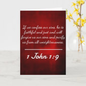 Carte Dieu cite : 1 Jean 1:9 — "Confession et pardonné (Fleur jaune)