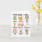 Carte Dieu Dit Que Je Suis 100 Jours D'Étudiant Chrétien (Fleur jaune)