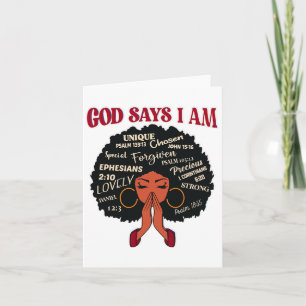 Carte Dieu Dit Que Je Suis Afro Africaine Nubienne Femme