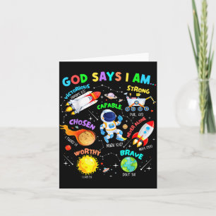 Carte Dieu dit que je suis astronaute planètes cosmiques