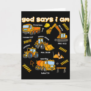 Carte Dieu dit que je suis chrétien Bible Versets Garçon