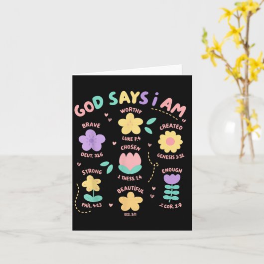 Carte Dieu Dit Que Je Suis Flower Girl Christian Bib (Fleur jaune)