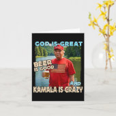 Carte Dieu est Grand la Bière est Bonne et Kamala est Fo (Fleur jaune)