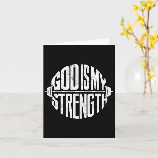 Carte Dieu Est Ma Force Foi Chrétienne Gym Entraînement (Fleur jaune)