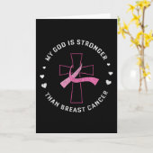 Carte Dieu est plus forte conscience du cancer du sein c (Fleur jaune)