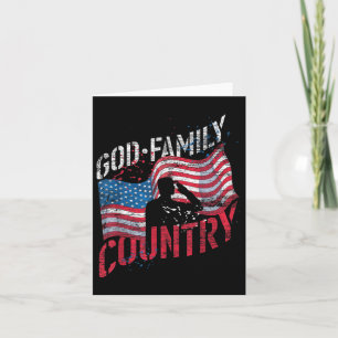Carte Dieu Famille Pays Soldat Drapeau américain Mémoire