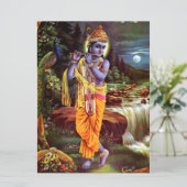 Carte Dieu hindou Krishna avec flûte (Debout devant)