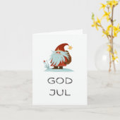 Carte Dieu juil, Noël scandinave (Fleur jaune)