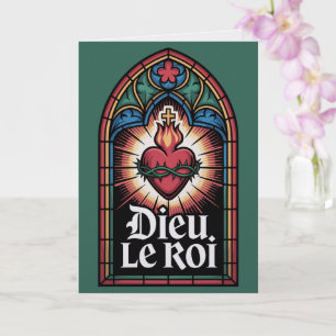 Carte Dieu Le Roi Monarchiste Catholique Sacré-Cœur