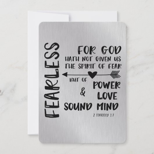 Carte Dieu ne nous a pas donné l'Esprit de la Peur Écrit (Devant)