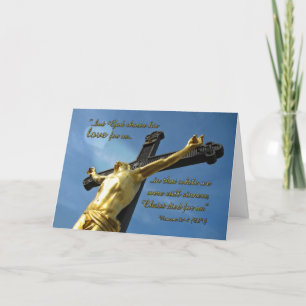Carte Dieu vous aime Romains 5:7-8 Bible Verse Note Card