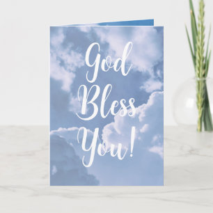 Carte Dieu vous bénisse avec des nuages