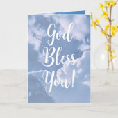 Carte Dieu vous bénisse avec des nuages (Fleur jaune)