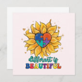 Carte Différent est bel autisme (Devant / Derrière)