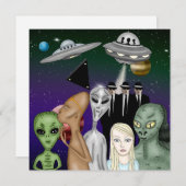 Carte Différentes espèces Aliens, OVNI, Planètes (Devant / Derrière)