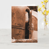 Carte Différentes vues de Vieux Camion à Sepia (Fleur jaune)