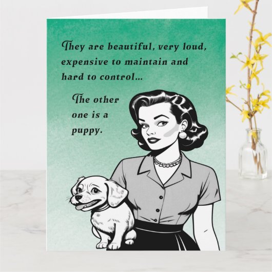 Carte Difficile De Contrôler Les Voeux Rétro (Fleur jaune)