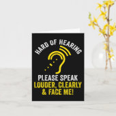 Carte Difficile d'oreille ASL Audience Défenseurs Sourds (Fleur jaune)