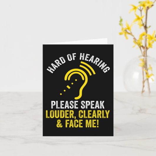 Carte Difficile d'oreille ASL Audience Défenseurs Sourds (Fleur jaune)