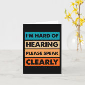 Carte Difficile d'oreille sourde déficient auditif ASL S (Fleur jaune)
