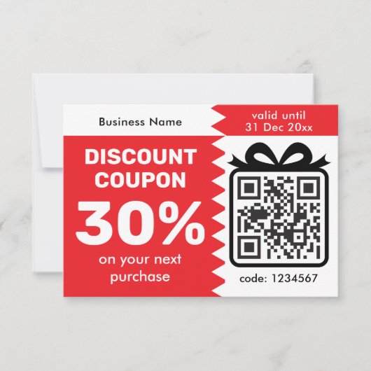 Carte Digital Discount Coupon With QR Code Logo Purple (Devant)