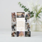 Carte digital&imprimé 8 photos or mariage merci (Debout devant)