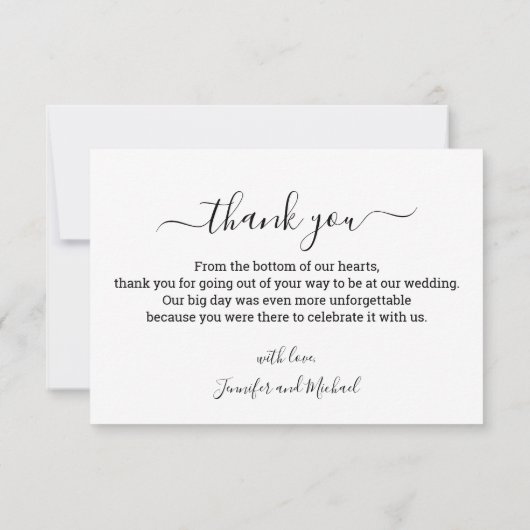 Carte digital minimal merci 4 photo collage mariage (Dos)