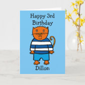 Carte Dillon le Chat personnalisé (Fleur jaune)