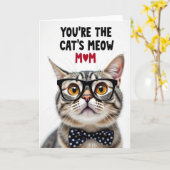 Carte d'illustration Chats que les mamans adorent (Fleur jaune)