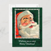 Carte d'illustration classique du Père Noël pour l (Devant / Derrière)