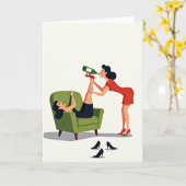 Carte d'illustration d'amis amusants (Fleur jaune)