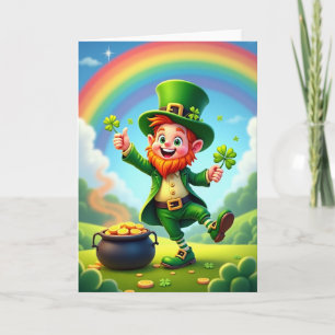 Carte d'illustration de chance Leprechaun