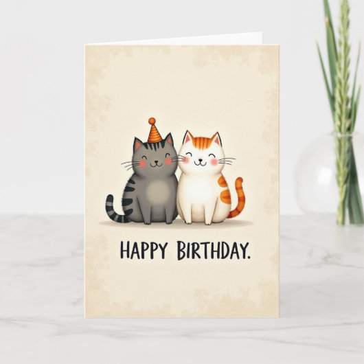 Carte d'illustration de chat de fête (Devant)