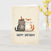 Carte d'illustration de chat de fête (Fleur jaune)