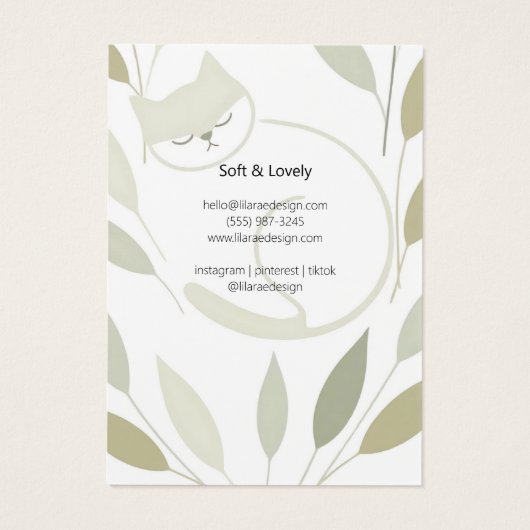 Carte d'illustration de chats neutres en feuillage (Dos)