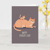 Carte d'illustration de chats pour la fête des pèr (Fleur jaune)