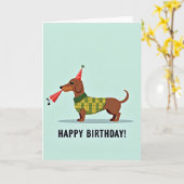 Carte d'illustration de chien festif (Fleur jaune)