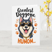 Carte d'illustration de chien Humom la plus cool (Fleur jaune)