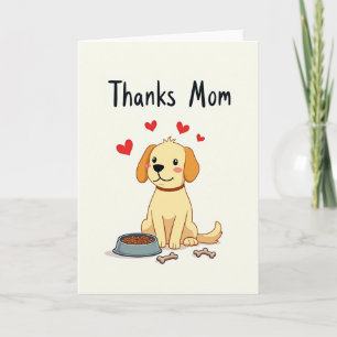 Carte d'illustration de chien Merci Maman
