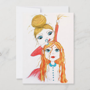 Carte d'illustration de coupe de cheveux mignonne