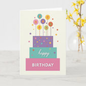 Carte d'illustration de gâteau de célébration (Fleur jaune)