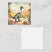 Carte d'illustration de l'aquarelle de dinosaure m (Devant / Derrière)