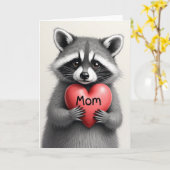Carte d'illustration de maman à fourrure (Fleur jaune)