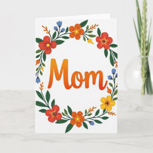 Carte d'illustration de maman florale